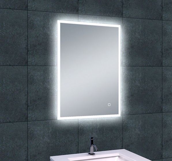 Quatro spiegel 70 x 50 cm rechthoek met LED, dimbaar en spiegelverwarming