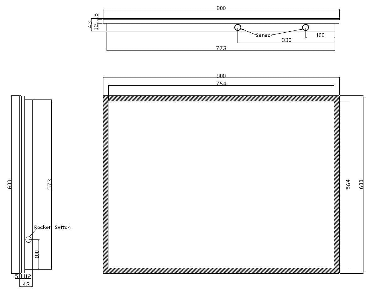Wiesbaden Quatro-Led dimbare condensvrije spiegel 80x60cm