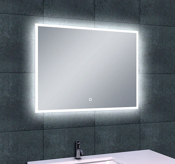 Quatro spiegel 80 x 60 cm rechthoek met LED, dimbaar en spiegelverwarming