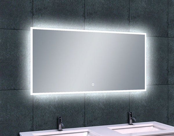 Quatro spiegel 120 x 60 cm rechthoek met LED, dimbaar en spiegelverwarming