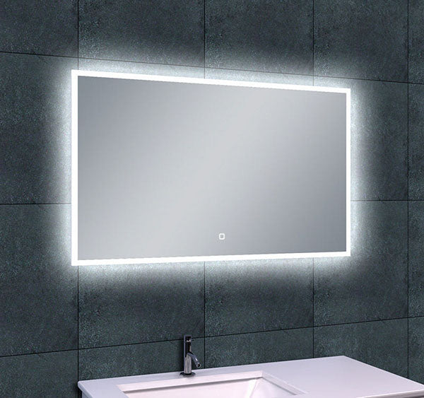 Quatro spiegel 100 x 60 cm rechthoek met LED, dimbaar en spiegelverwarming