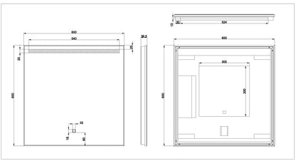 Ambi one spiegel 60 x 60 cm vierkant met LED, dimbaar en spiegelverwarming - WDtegels