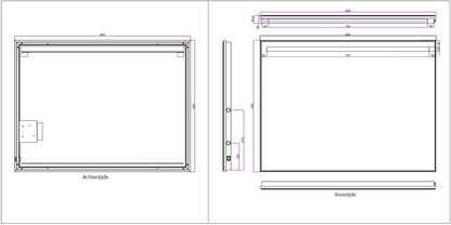 Wiesbaden Ambi One dimbare Led condensvrije spiegel 80x60cm