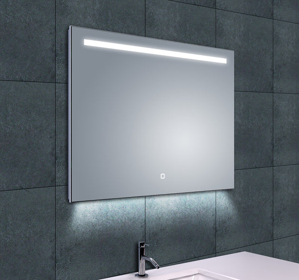 Ambi one spiegel 80 x 60 cm rechthoek met LED, dimbaar en spiegelverwarming