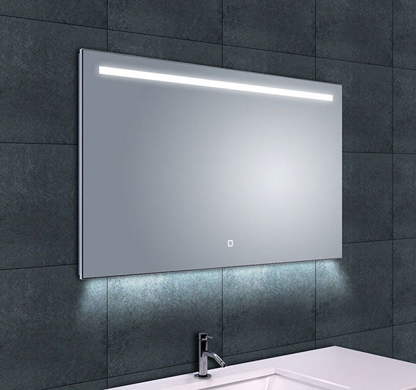 Ambi one spiegel 100 x 60 cm rechthoek met LED, dimbaar en spiegelverwarming