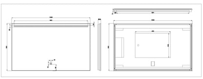Ambi one spiegel 100 x 60 cm rechthoek met LED, dimbaar en spiegelverwarming - WDtegels