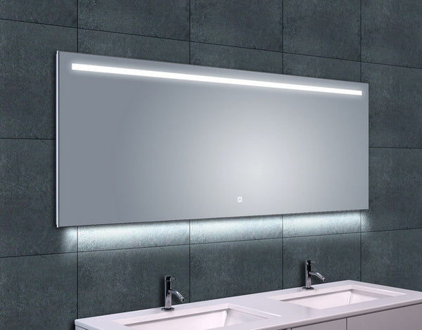 Ambi one spiegel 160 x 60 cm rechthoek met LED, dimbaar en spiegelverwarming