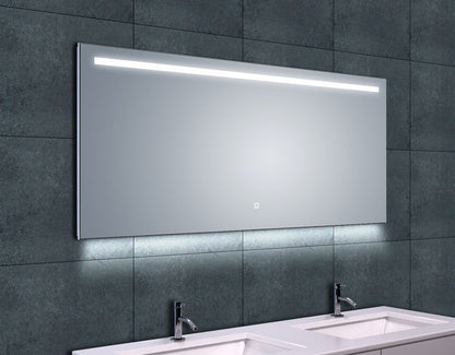 Ambi one spiegel rechthoek met LED, dimbaar en spiegelverwarming 140 x 60 cm - WDtegels