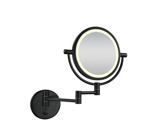 Wandscheerspiegel LED mat zwart - WDtegels