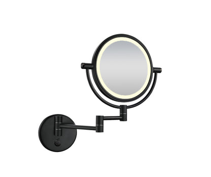 Wandscheerspiegel LED mat zwart - WDtegels