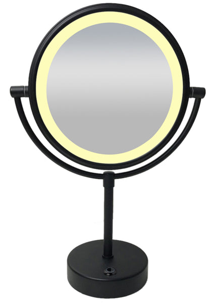 Scheerspiegel staand LED op batterijen mat zwart