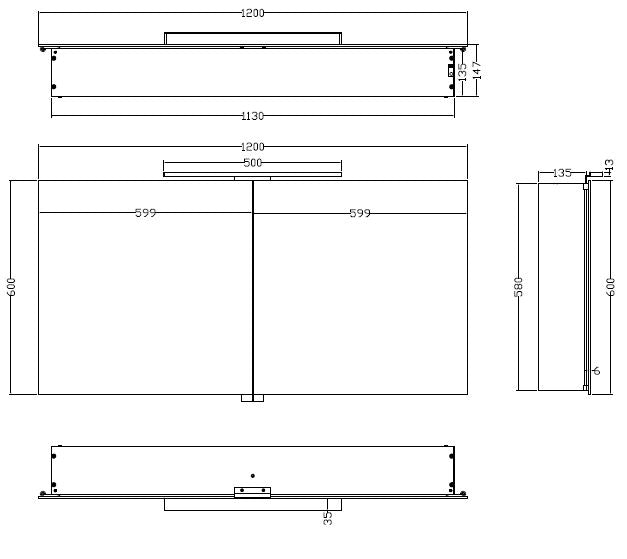 Wiesbaden Luxe spiegelkast +Led verlichting 120x60x14cm - WDtegels