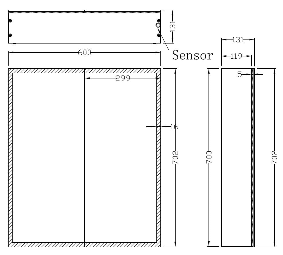 Wiesbaden Quatro spiegelkast +verlichting 60x70x13