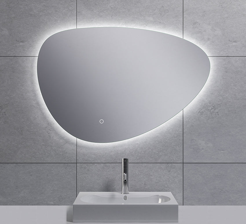 Uovo spiegel ovaal met LED, dimbaar en spiegelverwarming 80 cm - WDtegels