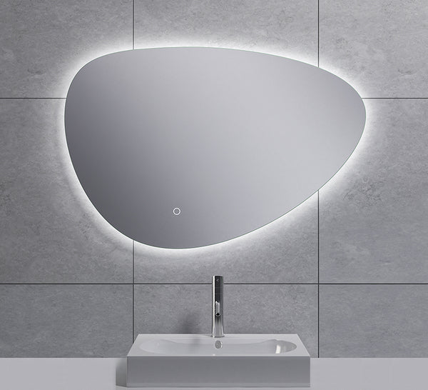 Espejo de huevo de 80 cm ovalado con LED, regulable y desempañador