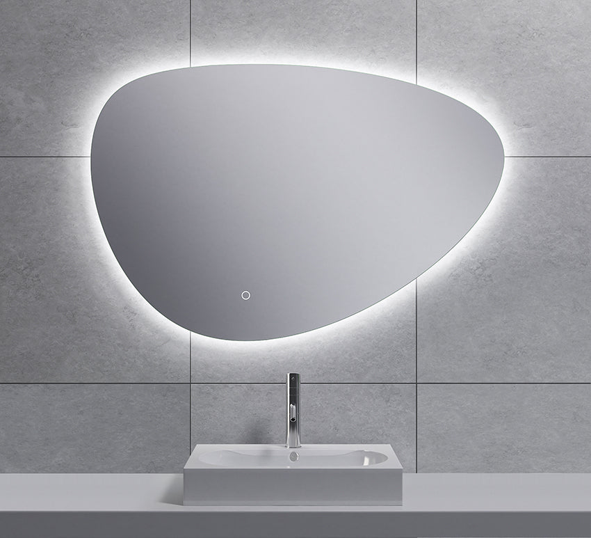 Uovo spiegel ovaal met LED, dimbaar en spiegelverwarming 90 cm - WDtegels