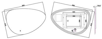 Uovo spiegel 90 cm ovaal met LED, dimbaar en spiegelverwarming - WDtegels