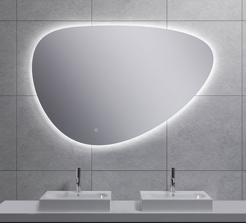 Uovo spiegel ovaal met LED, dimbaar en spiegelverwarming 120 cm - WDtegels