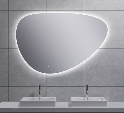 Uovo spiegel ovaal met LED, dimbaar en spiegelverwarming 120 cm - WDtegels