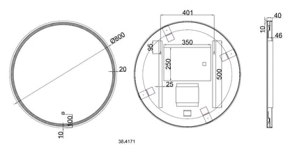Maro spiegel met LED verlichting  80 cm 8719956084072