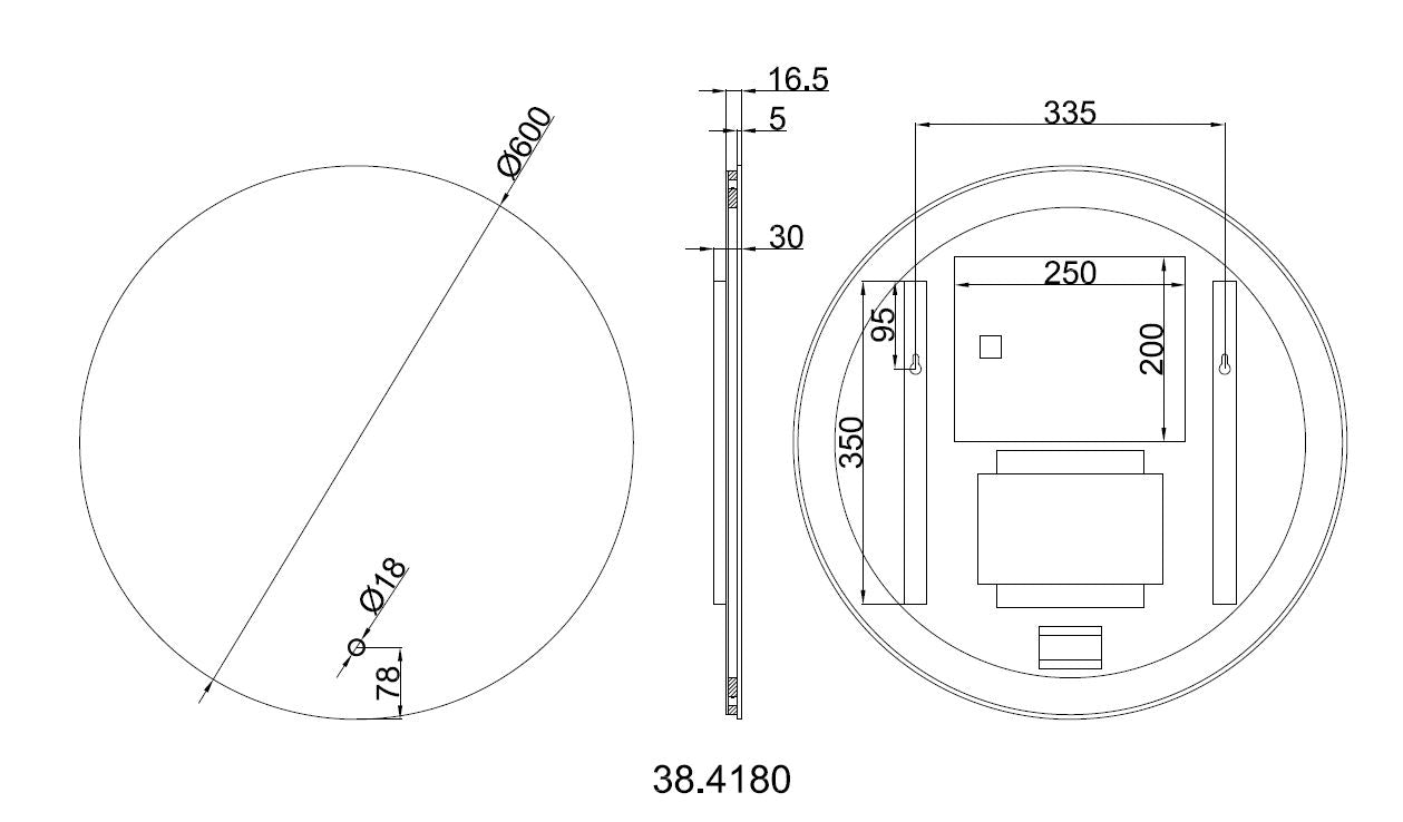 Soul spiegel 60 cm rond met LED, dimbaar en spiegelverwarming - WDtegels
