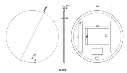 Soul spiegel 100 cm rond met LED, dimbaar en spiegelverwarming - WDtegels