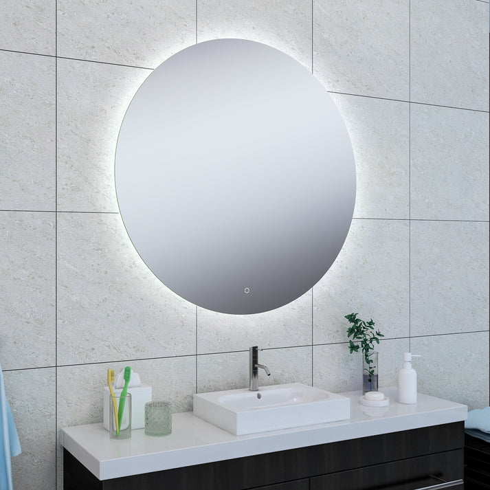 Soul spiegel 100 cm rond met LED, dimbaar en spiegelverwarming - WDtegels