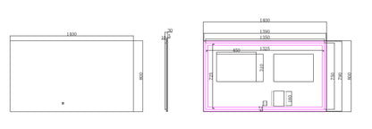 Soul spiegel 140 x 80 cm rechthoek met LED, dimbaar en spiegelverwarming - WDtegels