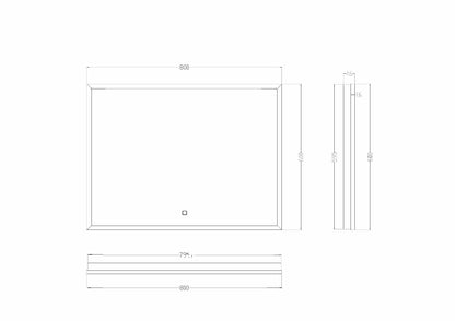 Maro spiegel met LED verlichting  80 x 60 cm 8719956084881