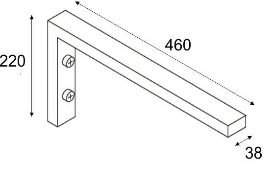 Wiesbaden chroom L- supportbeugel 46x22