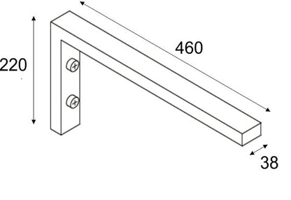 Wiesbaden chroom L- supportbeugel 46x22