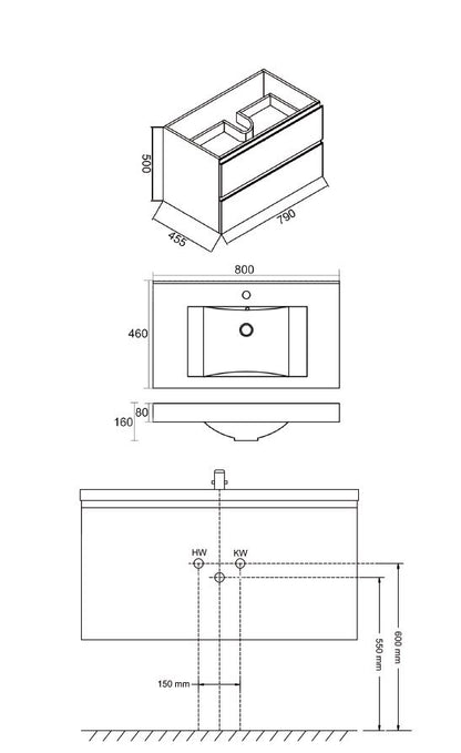 Tigris onderkast 80 x 46 cm houtnerf grijs 8719743062191