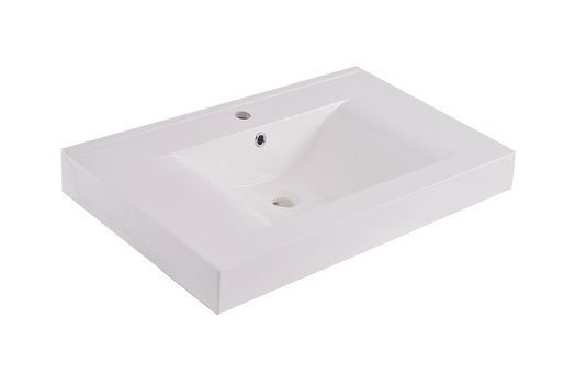 Lavabo de mármol artificial suelto Tigris de Wiesbaden, 60 x 46, blanco