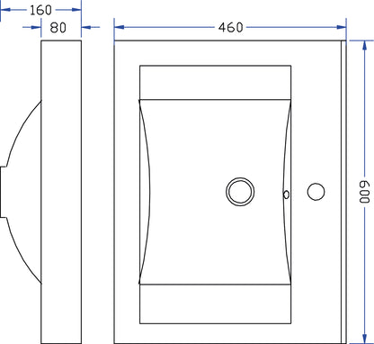 Slope kunstmarmeren wastafel 60 x 46 cm wit 8719323035492