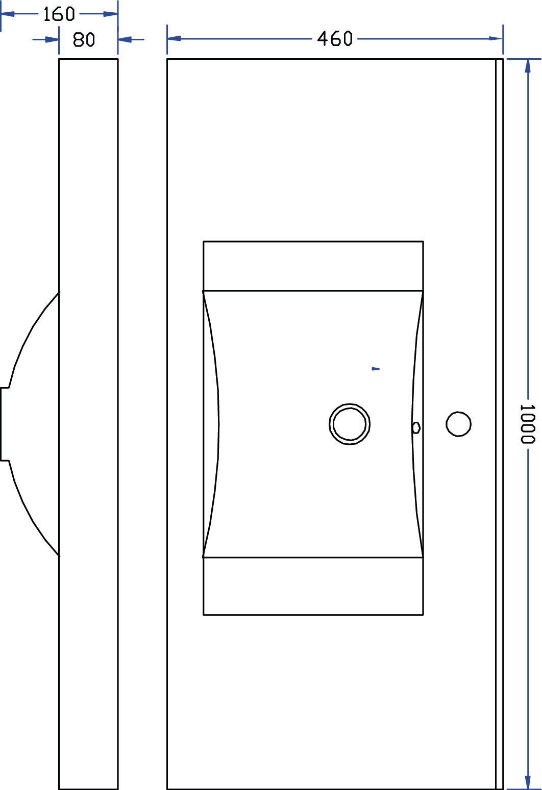 Slope kunstmarmeren wastafel 100 x 46 cm wit 8719323035515