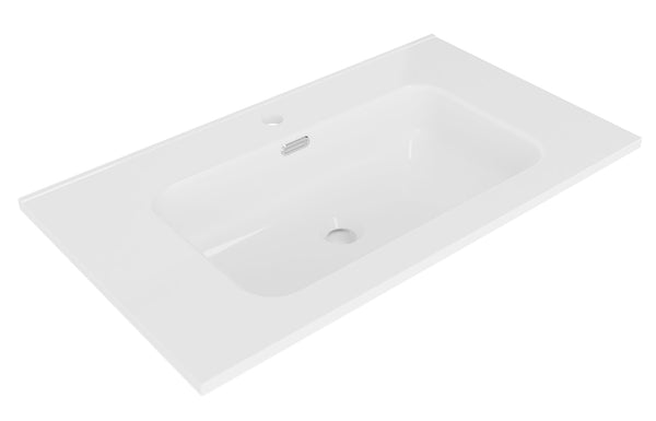 Bajo vanity washbasin | 80x46x1,8cm | 1 tap hole | Gloss white ceramic