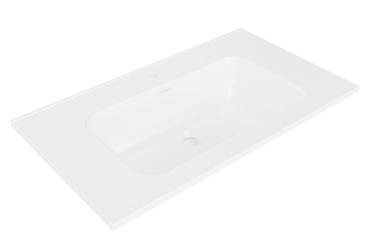 Bajo meubelwastafel 80 x 46 x 1,8 cm keramiek mat wit