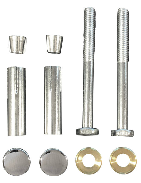Screw set for mounting bracket 2 pieces chrome