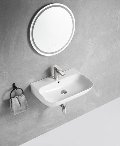 Finta vrijhangende wastafel 65,5 x 42 x 16,5 cm keramiek glans wit