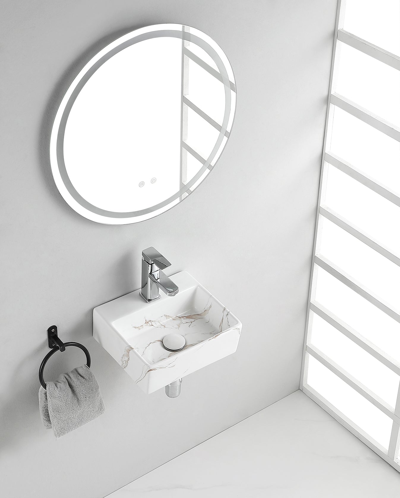 Leto fontein 33,5 x 29 x 11,5 cm keramiek carrara - WDtegels