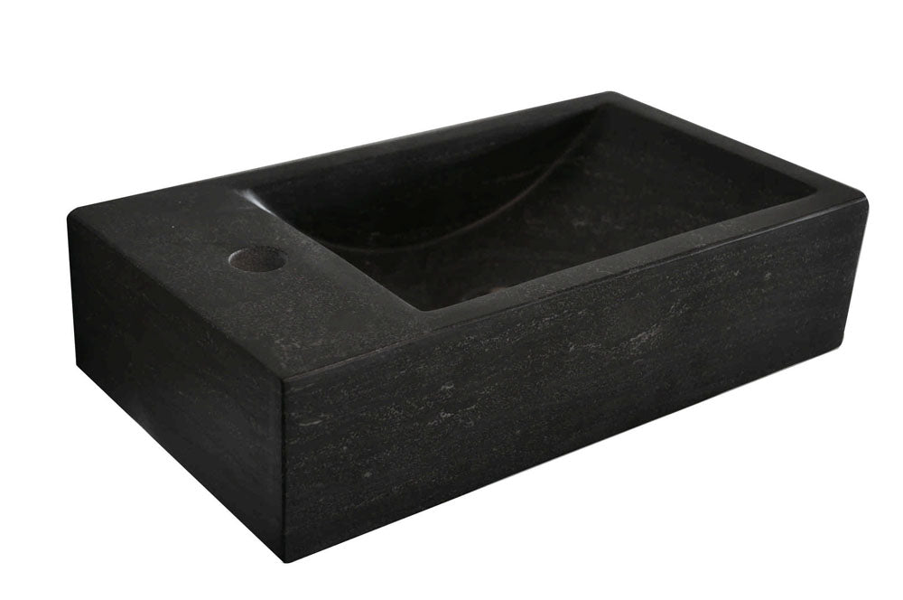 Fuente cruda izquierda 40x22x10 cm piedra dura apomazada