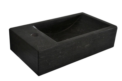 Fuente cruda izquierda 40x22x10 cm piedra dura apomazada