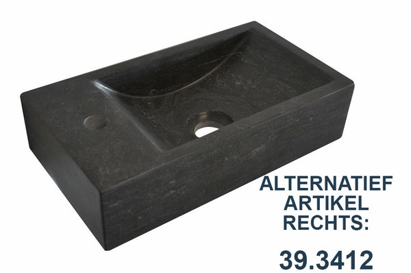 Raw fountain left 40x22x10 cm honed hard stone