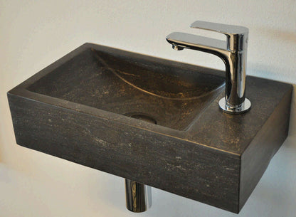 Raw fountain right 40x22x10 cm honed hard stone