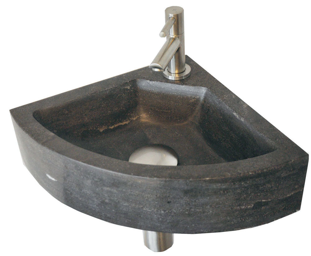Raw hoekfontein | 30x30x10cm | Hardsteen gezoet