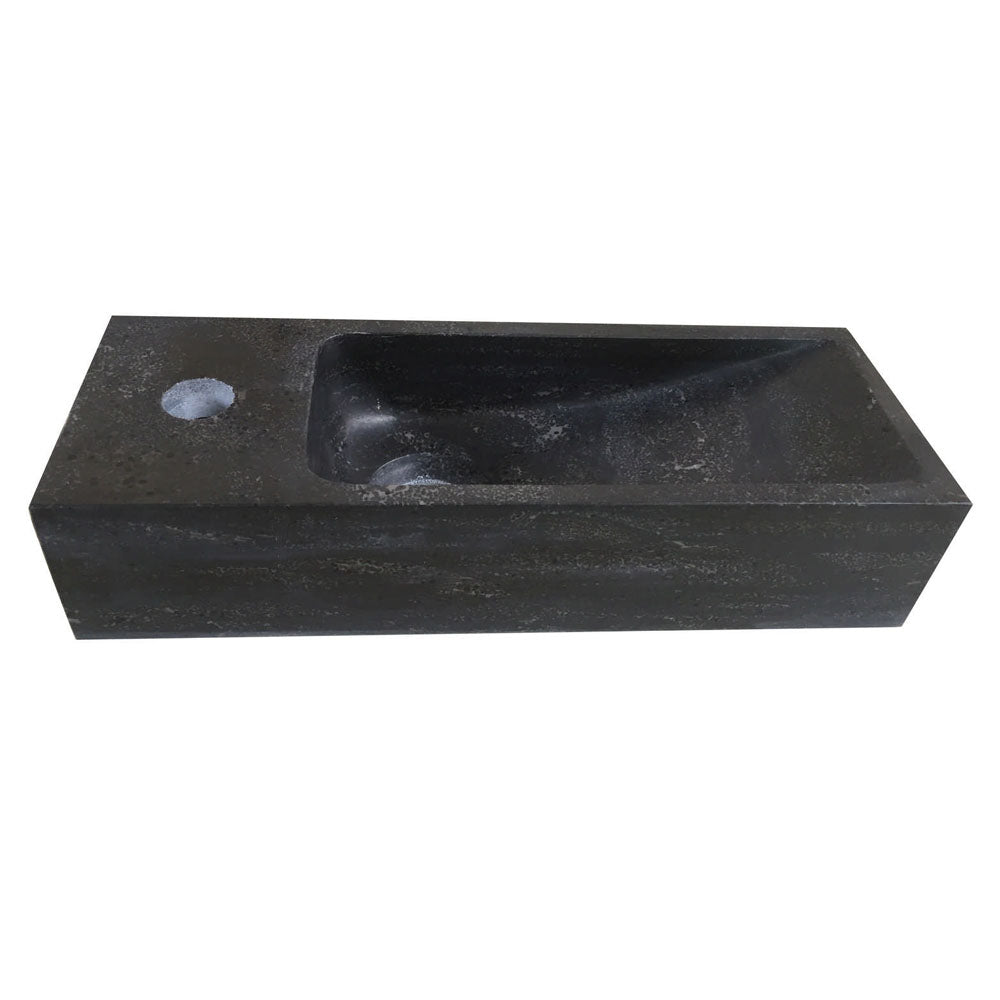 Wiesbaden Hardstenen smal fonteintje links 38x14x8 - WDtegels