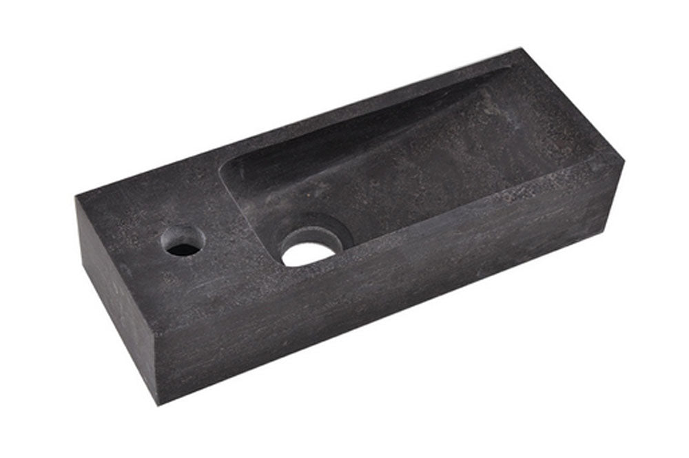 Wiesbaden Hardstenen smal fonteintje links 38x14x8 - WDtegels