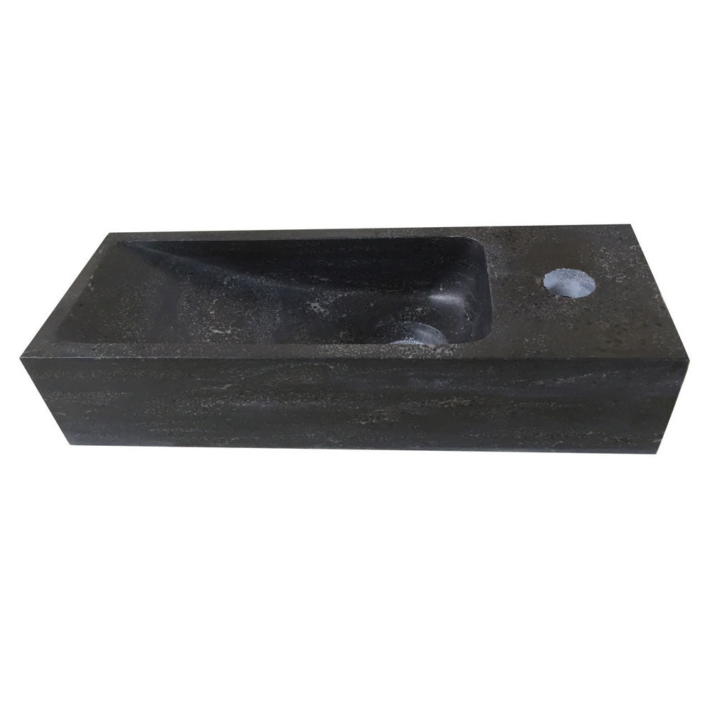 Wiesbaden Hardstenen smal fonteintje rechts 38x14x8 - WDtegels