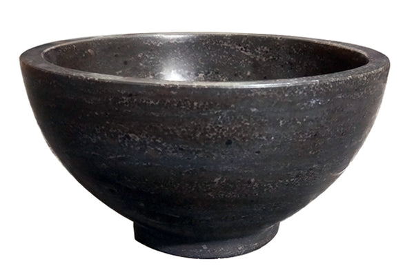 Raw wash basin round 20x11 cm honed hard stone
