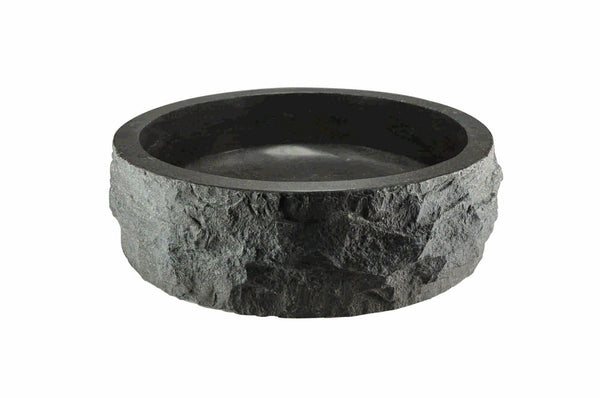 Lavabo sobre encimera de piedra dura martillada Wiesbaden redondo 40x12
